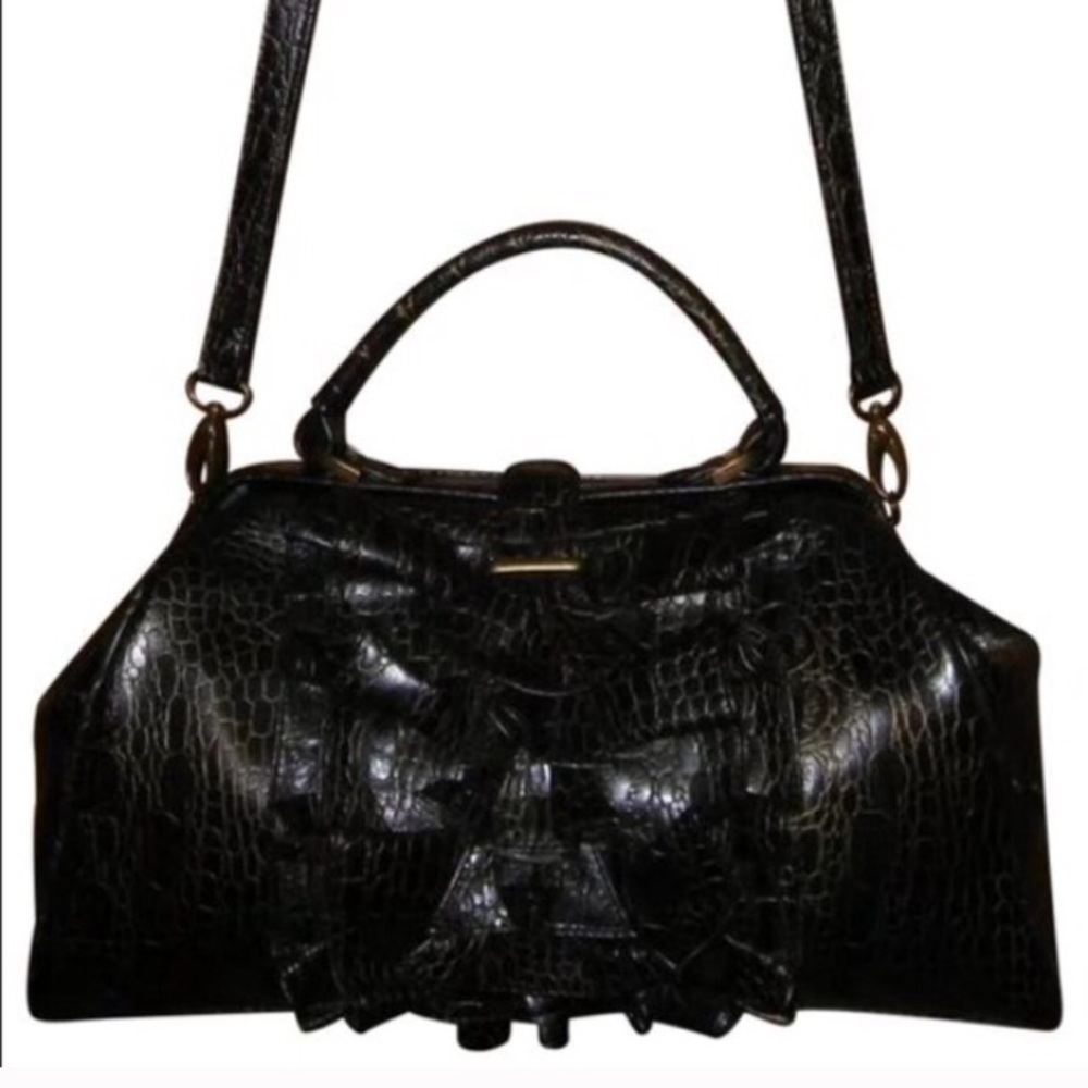 Jessica Simpson Crocodile Cross-body Satchel Tote